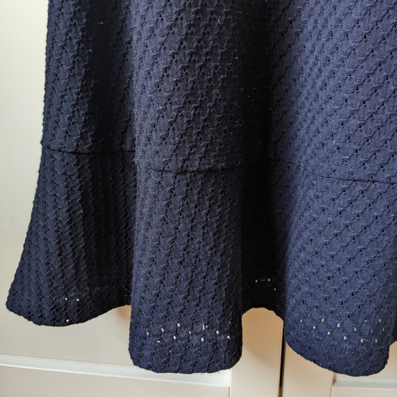 Eyelet Navy Loft Dress | Ruffle hem - Picture 2 of 5